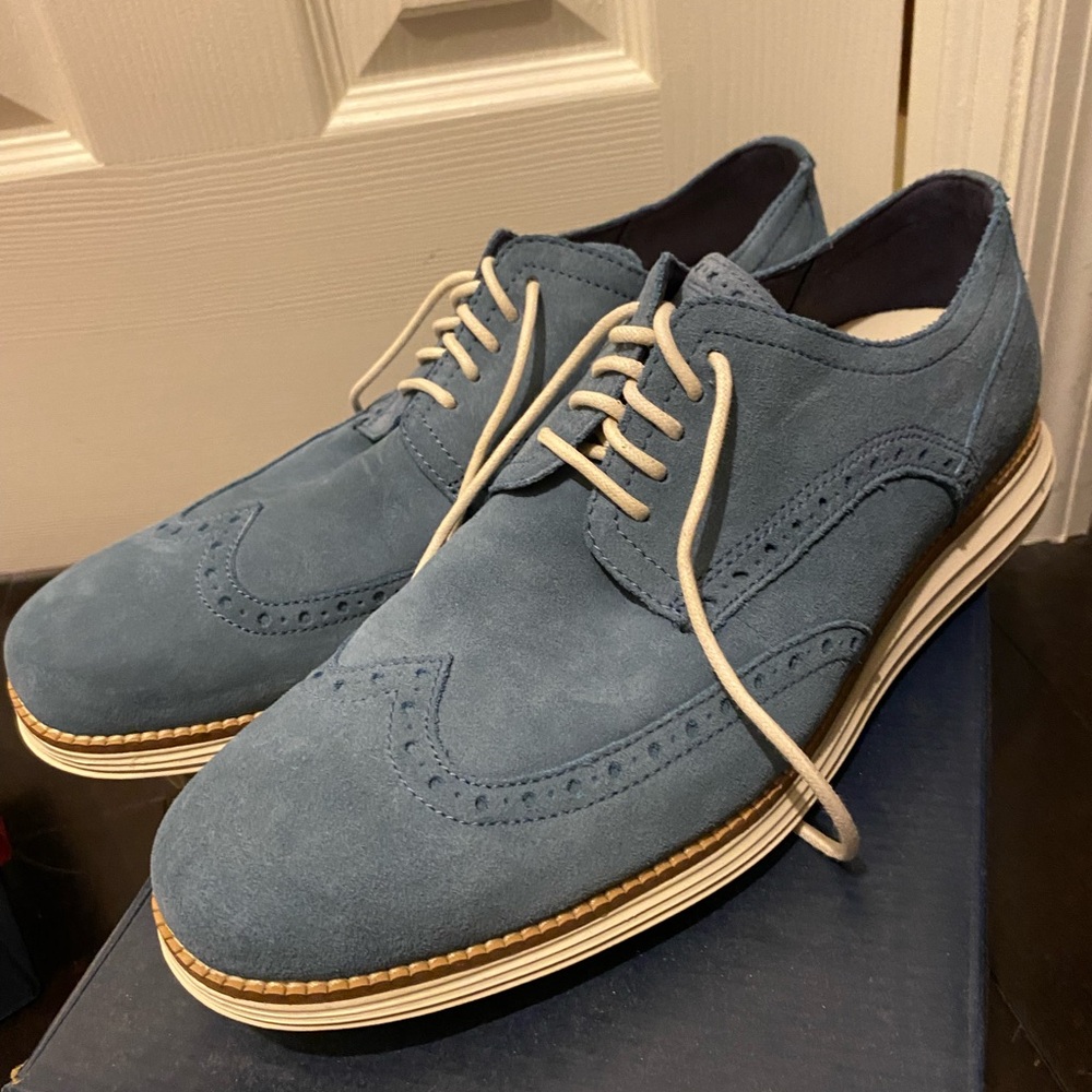 NEW Cole Haan Mens Original Grand Wingtip Oxford Shoes NIB Indigo
